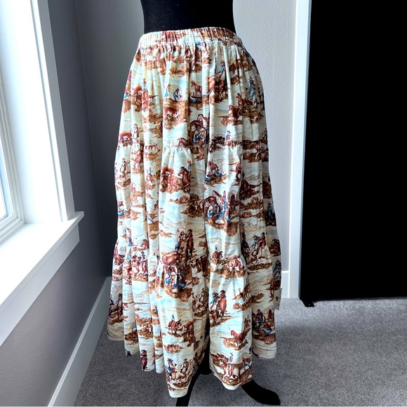 broom skirts Skirts Vintage Western Themed Broom Skirt Poshmark